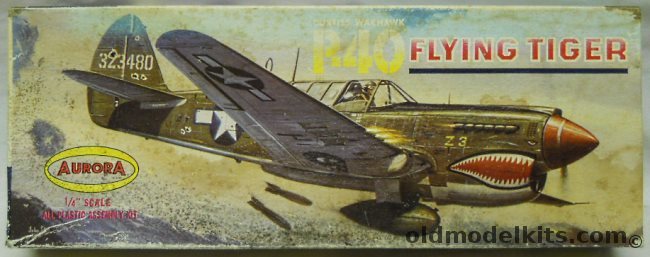 Aurora 1/48 Curtiss Warhawk P-40 Flying Tiger, 44-79 plastic model kit